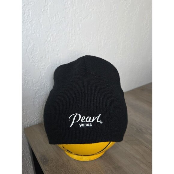 Pearl Vodka Knit Beanie Cap Hat Black Logo One Size - Picture 1 of 3